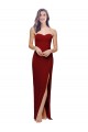 Affordable Sleeveless Sweetheart Stretch Crepe Burgundy Long Prom Dress Canada