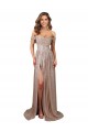 Affordable Sleeveless Strapless Sequin Champagne Long Prom Dress Canada