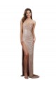 Affordable Sleeveless Scoop Neck Sequin Champagne Long Prom Dress Canada