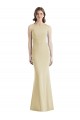 Affordable Sleeveless Bateau Neck Stretch Crepe Champagne Long Prom Dress Canada