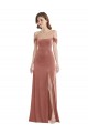 Affordable Sleeveless Off the Shoulder Stretch Velvet Cinnamon Rose Long Prom Dress Canada