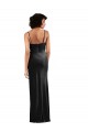 Affordable Sleeveless Cowl Neck Stretch Velvet Black Long Black Tie Prom Dress Canada