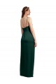 Affordable Sleeveless Square Neck Stretch Satin Hunter Long Prom Dress Canada