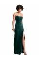 Affordable Sleeveless Strapless Stretch Velvet Dark Green Long Black Tie Prom Dress Canada
