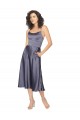 Affordable Sleeveless Scoop Neck Silky Satin Dusk Midi Length Prom Dress Canada