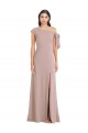 Affordable Sleeveless Off the Shoulder Stretch Crepe Dusty Pink Long Prom Evening Dress Canada