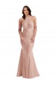 Affordable Sleeveless Halter Neck Silky Satin Dusty Pink Long Plus Size Formal Prom Dress Canada