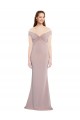 Affordable Sleeveless V-Neck Stretch Crepe Dusty Pink Long Prom Dress Canada