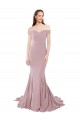 Affordable Sleeveless Sweetheart Stretch Crepe Dusty Pink Sweep Train Prom Dress Canada