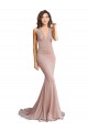 Affordable Sleeveless V-Neck Spandex Dusty Pink Long Prom Dress Canada