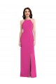 Affordable Sleeveless High Neck Stretch Crepe Fuchsia Long Prom Dress Canada