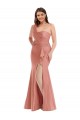 Affordable Sleeveless One Shoulder Silky Satin Georgia Peach Long Black Tie Plus Size Prom Dress Canada