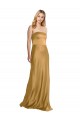 Affordable Sleeveless Strapless Stretch Satin Gold Long Prom Dress Canada