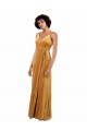 Affordable Sleeveless V-Neck Stretch Velvet Gold Long Black Tie Prom Dress Canada