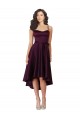 Affordable Sleeveless Scoop Neck Neck Satin Grape Short High Low Prom Dress Canada