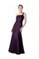 Affordable Sleeveless One Shoulder Satin Grape Long Prom Dress Canada