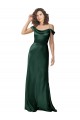 Affordable Sleeveless Spaghetti Straps Stretch Satin Hunter Long Prom Dress Canada