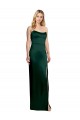 Affordable Sleeveless Strapless Stretch Satin Hunter Long Prom Dress Canada