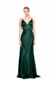 Affordable Sleeveless High Neck Stretch Satin Hunter Long Prom Dress Canada