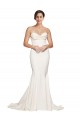 Affordable Sleeveless Strapless Stretch Satin Ivory Sweep Train Prom Dress Canada
