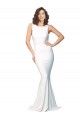 Affordable Sleeveless High Neck Stretch Crepe Ivory Long Prom Dress Canada