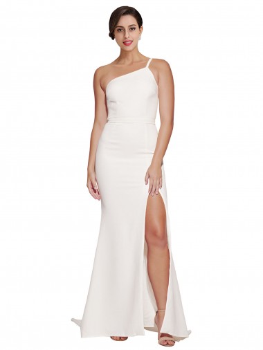 Affordable Sleeveless Strapless Stretch Crepe Ivory Sweep Train Prom Dress Canada
