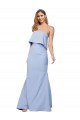 Affordable Sleeveless Strapless Stretch Crepe Light Sky Blue Long Low Back Evening Prom Gown Canada