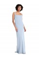 Affordable Sleeveless Square Neck Stretch Crepe Light Sky Blue Long Prom Dress Canada