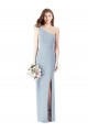 Affordable Sleeveless One Shoulder Stretch Crepe Light Sky Blue Long Prom Dress Canada