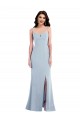 Affordable Sleeveless Spaghetti Straps Stretch Crepe Light Sky Blue Long Prom Dress Canada
