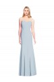 Affordable Sleeveless Strapless Stretch Crepe Light Sky Blue Trumpet Long Prom Dress Canada