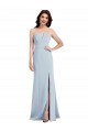 Affordable Sleeveless Strapless Stretch Crepe Light Sky Blue Long Prom Dress Canada