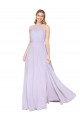 Affordable Sleeveless High Neck Soft Chiffon Lilac Long Prom Dress Canada