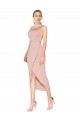 Affordable Sleeveless High Neck Stretch Crepe Mauve Knee Length Prom Dress Canada