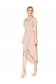 Affordable Sleeveless High Neck Stretch Crepe Mauve Knee Length High Low Prom Dress Canada