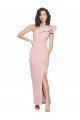 Affordable Sleeveless One Shoulder Stretch Crepe Mauve Long Prom Dress Canada