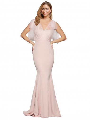 Affordable Sleeveless Sweetheart Stretch Crepe & Tulle Mauve Long Prom Dress Canada