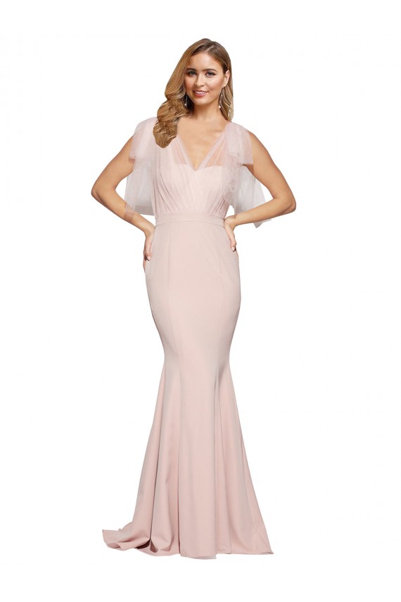 Affordable Sleeveless Sweetheart Stretch Crepe & Tulle Mauve Long Prom Dress Canada