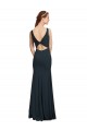 Affordable Sleeveless Bateau Neck Stretch Crepe Black Long Prom Dress Canada