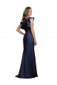 Affordable Sleeveless Bateau Neck Stretch Crepe Dark Navy Long Prom Dress Canada