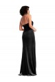 Affordable Sleeveless Halter Neck Stretch Velvet Black Long Prom Dress Canada