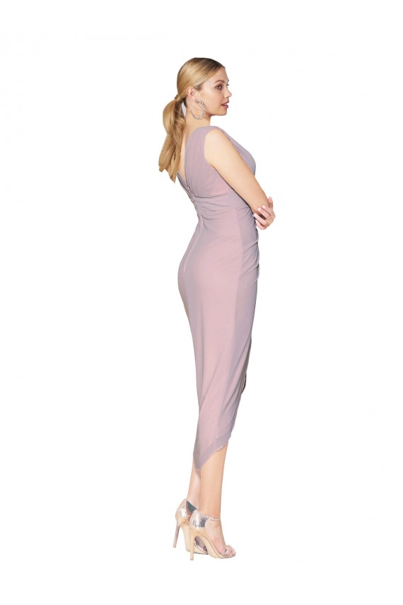 Affordable Sleeveless High Neck Soft Chiffon Primrose Cocktail Length High Low Prom Dress Canada