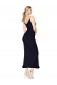 Affordable Sleeveless High Neck Soft Chiffon Dark Navy Knee Length Prom Dress Canada