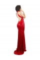 Affordable Sleeveless High Neck Sequin Red Long Prom Dress Canada