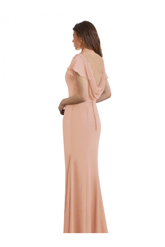 Affordable Sleeveless High Neck Soft Chiffon Bliss Pink Long Prom Dress Canada