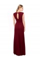 Affordable Sleeveless V-Neck Soft Chiffon Burgundy Long Keyhole Back Prom Dress Canada