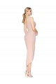 Affordable Sleeveless High Neck Stretch Crepe Mauve Knee Length High Low Prom Dress Canada
