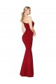 Affordable Sleeveless High Neck Stretch Crepe Burgundy Long Prom Dress Canada