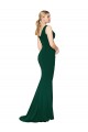 Affordable Sleeveless High Neck Stretch Crepe Midnight Green Long Prom Dress Canada