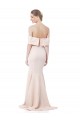 Affordable Sleeveless Off the Shoulder Stretch Crepe Nude Long Prom Dress Canada